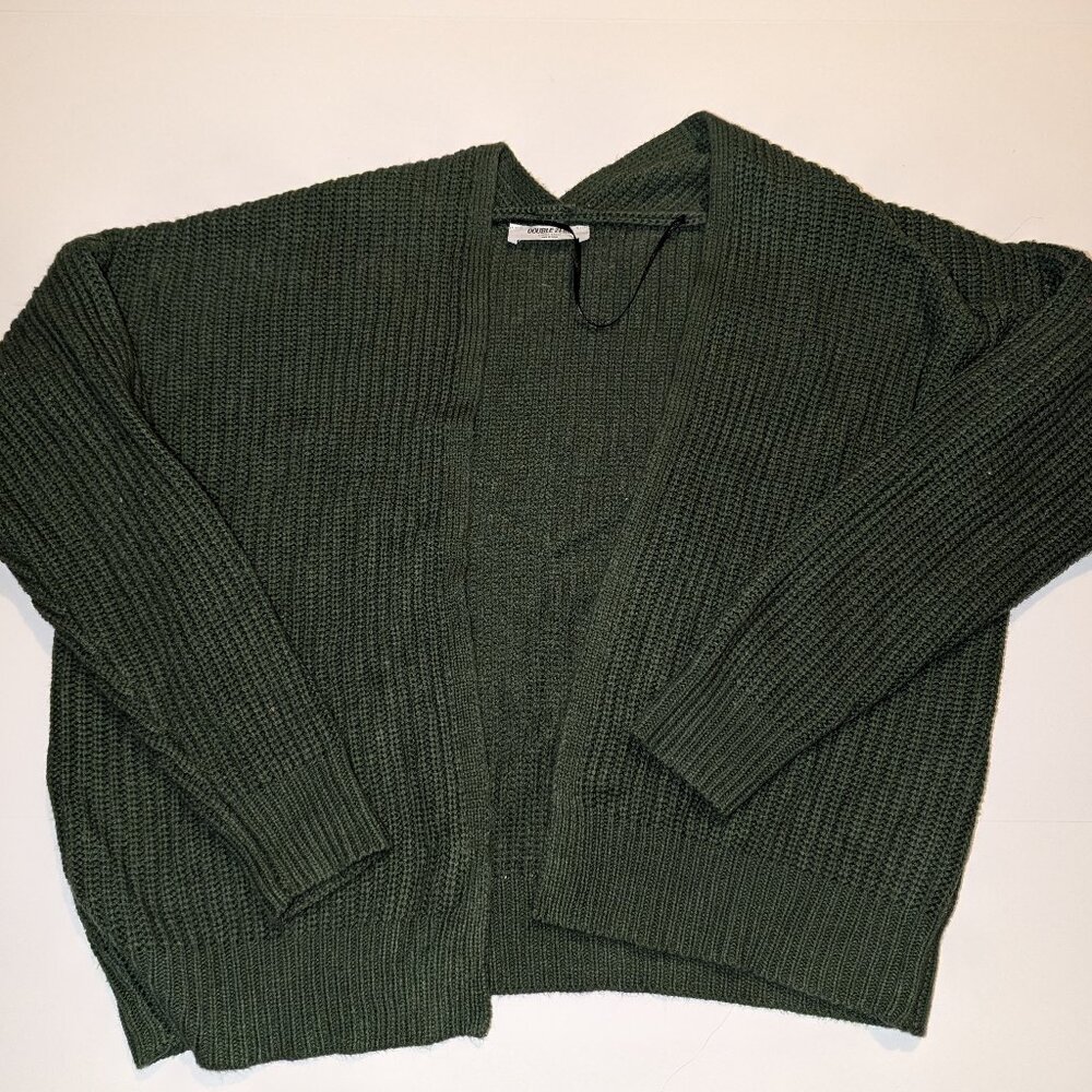 Double Zero Green Waffle Cardigan